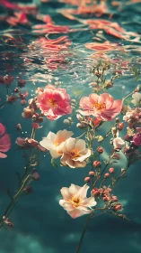 Submerged Blooms Dancing Through Turquoise Dreams