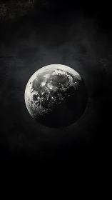 Quiet moonlit sphere drifting through a velvet night sky.