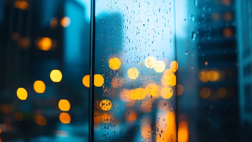 Rainlit window sings over blurred neon city constellations.