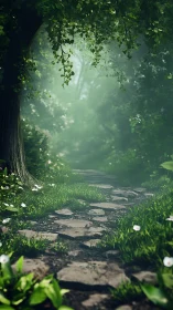 Stone Path Whispers Through Emerald Cathedral.