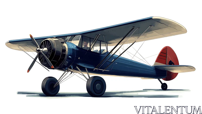 Vintage blue biplane ready to share a gentle skyward adventure.