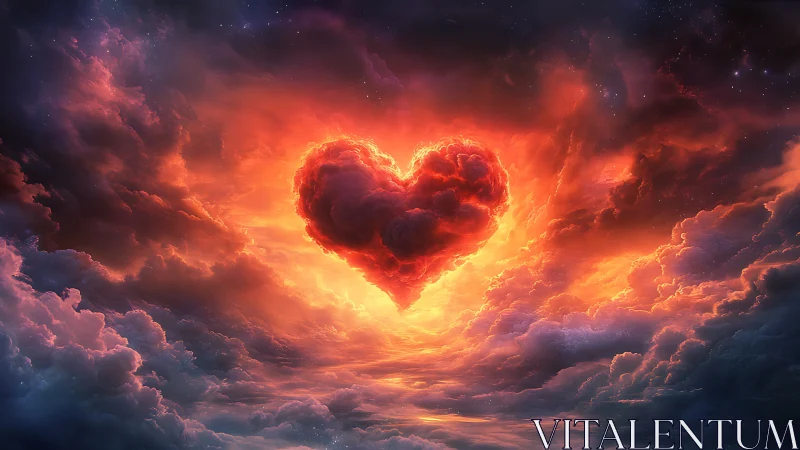 Celestial Heart: Love's Luminous Glow.