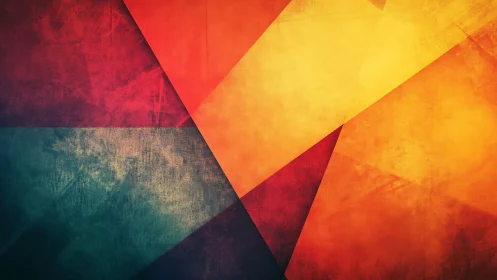 Vibrant Geometric Abstract Art with Warm and Bold Colors.