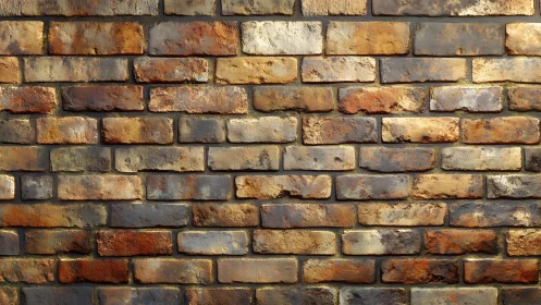 Rustic red and brown brick wall texture in natural lighting.