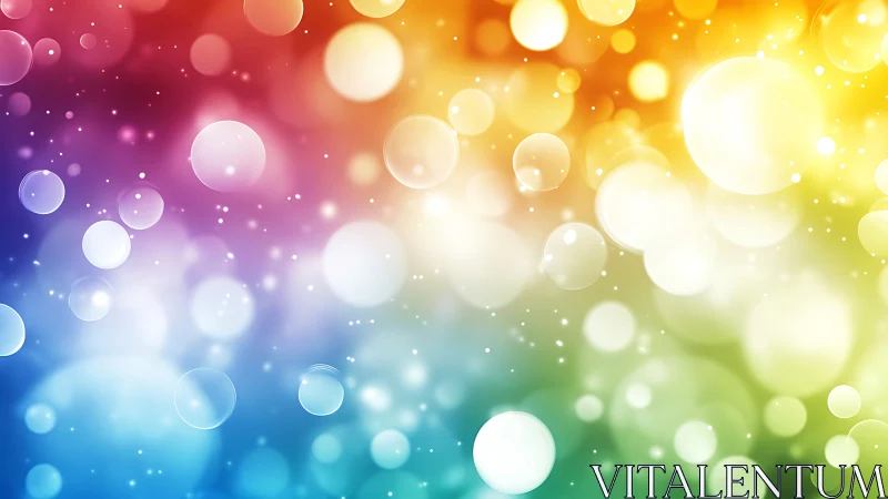 Chromatic bokeh field illustrates layered radial light gradients