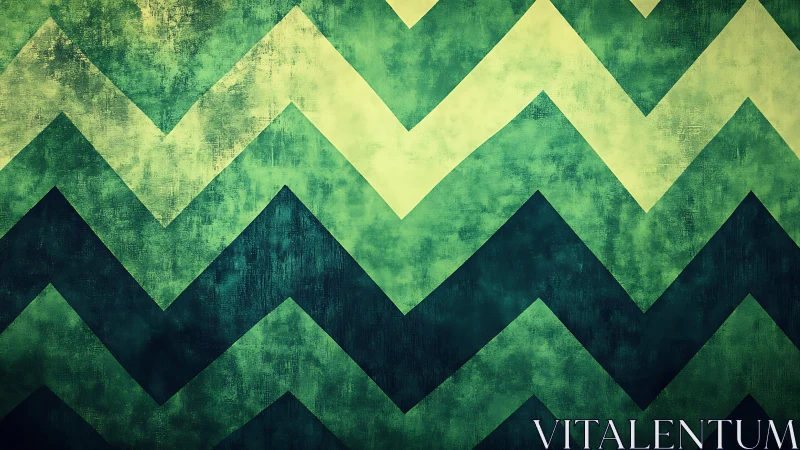 Chevron wavefield in layered green chromatic gradients.
