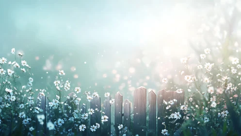 Digital composite with depth-of-field bokeh rendering using layered translucent floral elements