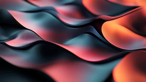 3D gradient waveforms with soft metallic surface modulation.