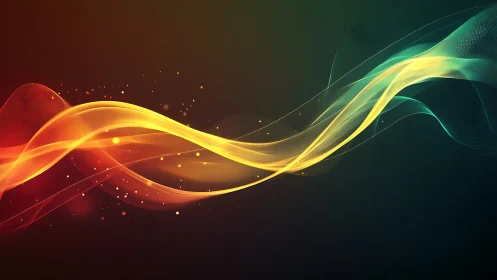 Dual chromatic light waves form dynamic flowing energy ribbons