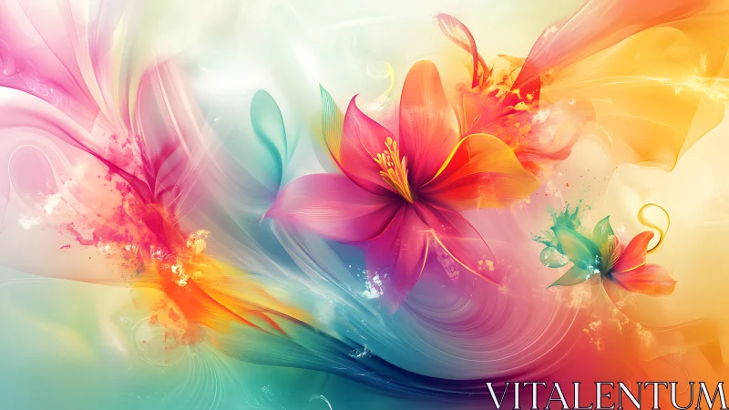 Chromatic Bloom: Radiant Wildflowers Dance Through Color Spectrum.