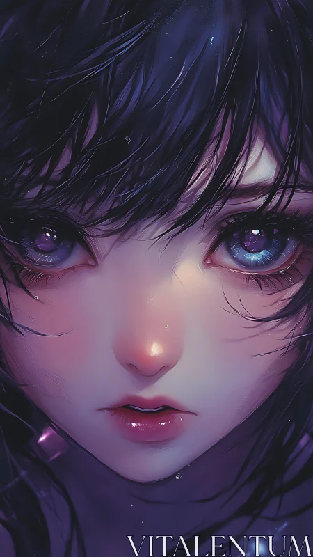 Iridescent-eyed girl in ultra-detailed digital portrait.