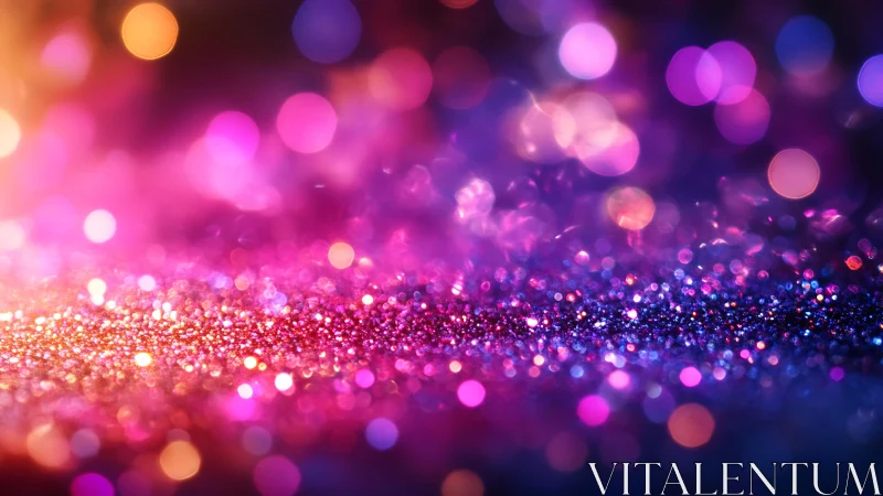 Vibrant Glitter Bokeh Background in Purple and Pink Tones.