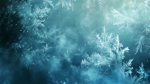 Crystal silence of winter starlight caught in frostwork.