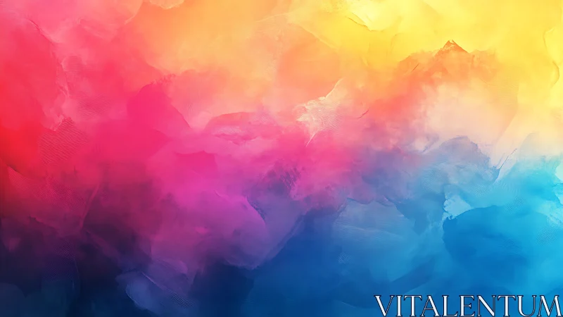 Gentle rainbow cloudscape glowing with soft dreamy color.