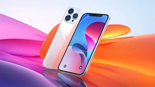 iPhone 13 Pro with Vibrant Abstract Background.