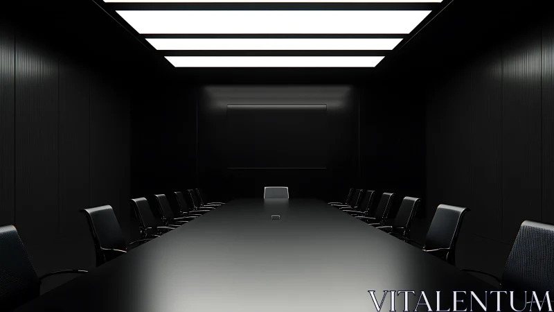 Modern Conference Room with High-Tech Lighting Setup