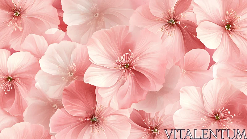Soft pink blossoms drifting in a dreamy floral embrace.