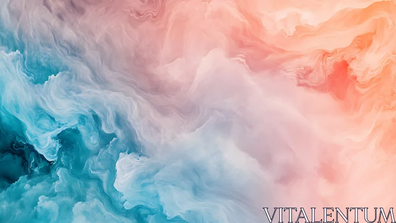 Soft abstract gradient clouds in blue and peach tones.