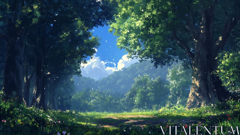 Ancient Forest Canopy Tunnel with Luminescent Atmospheric Depth