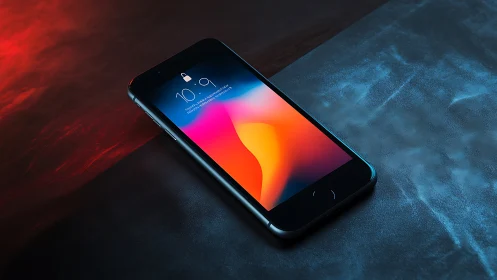 Smartphone display showing gradient wallpaper with time.