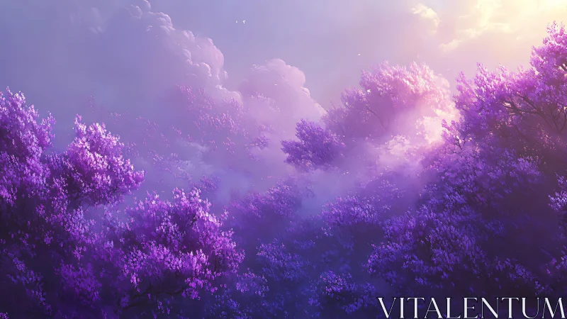 Lavender Field Dreamscape with Ethereal Sky.