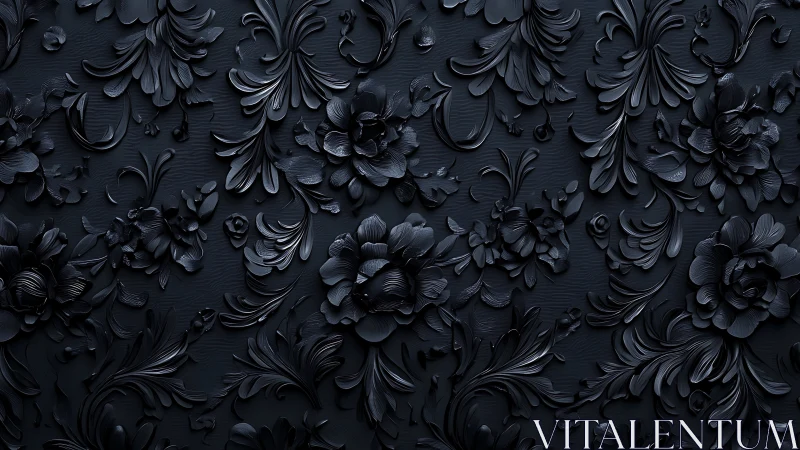 Dark Relief Floral Pattern Texture