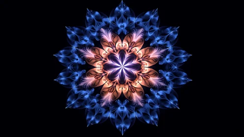 Fractal lotus blooms like starlight caught in frozen smoke