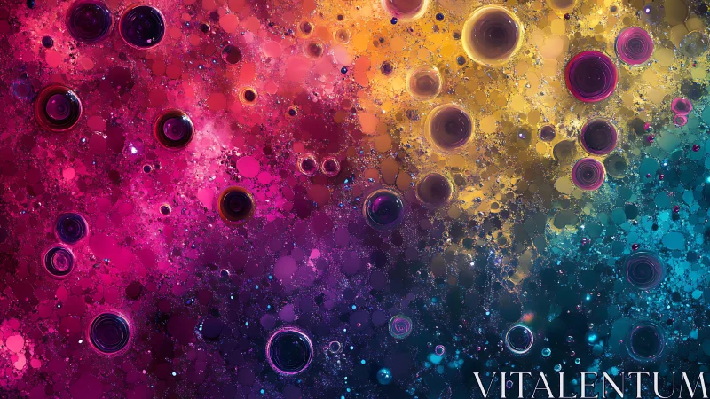 Multicolored circular gradients form layered abstract field