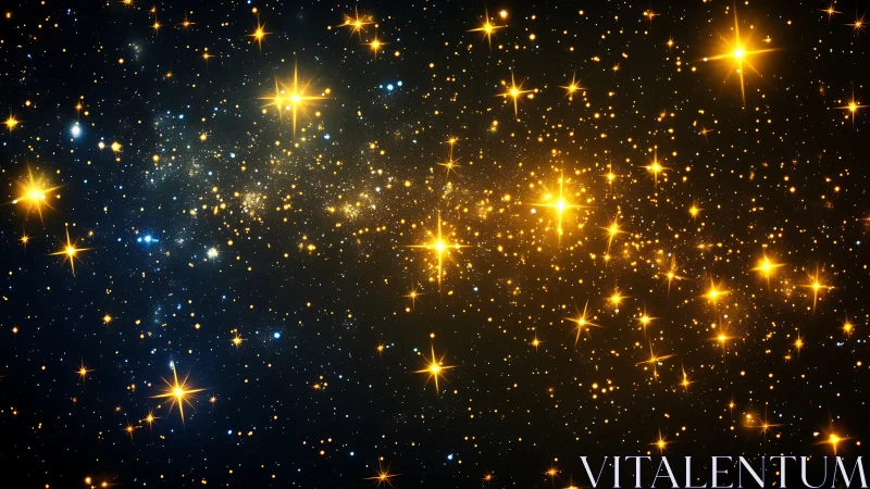 Golden starfield glows across dense galactic night sky