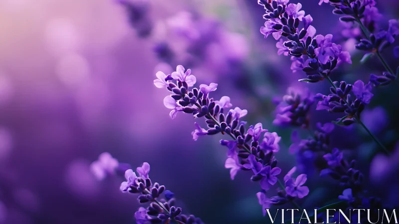 Purple Flowers with Depth of Field Effect.