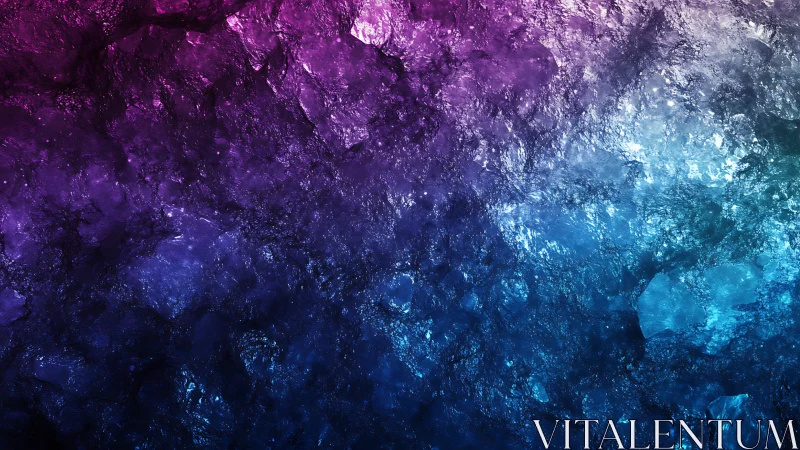 Prismatic crystal texture shifts from violet to deep aqua.