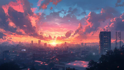 Vibrant digital cityscape renders a cinematic neon dusk sky