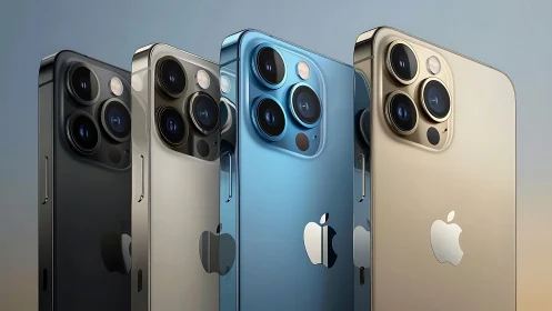 iPhone 13 Pro Color Lineup Showcased. Premium Smartphone Models.