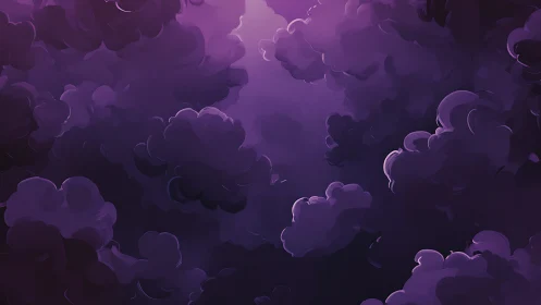 Violet storm clouds swirling around luminous sky core.