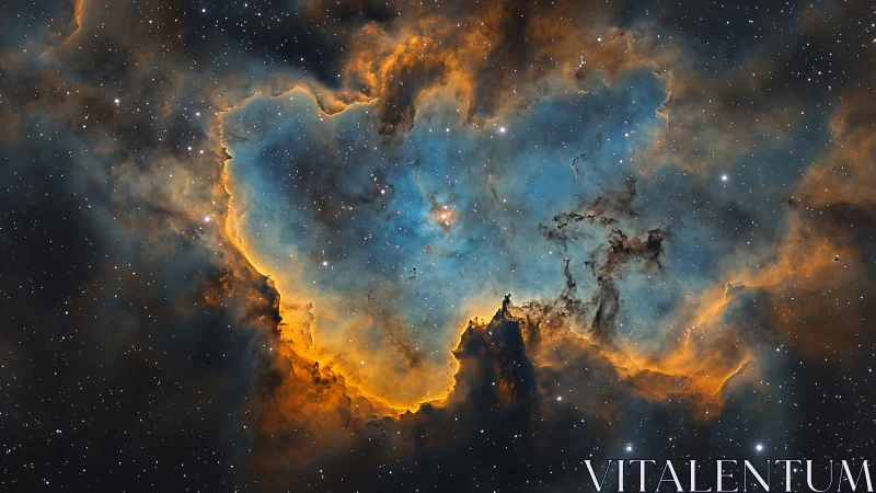 Narrowband deep-sky capture shows structured emission nebula