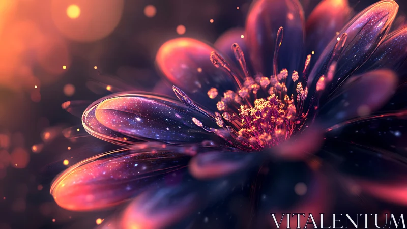 Galactic petals unfold in luminous macro floral bloom.