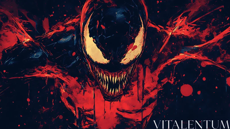 Teeth like broken moons carve a grin through liquid chaos