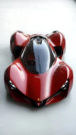 Aerodynamic red hypercar concept with glazed canopy and sculpted intakes