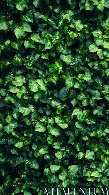 Dense ivy foliage fully covers vertical frame area