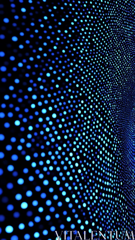 Blue LED dot matrix forms a curved, receding light field