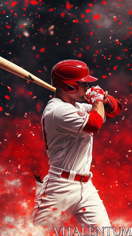 Dynamic baseball batter rendered in high-contrast digital art