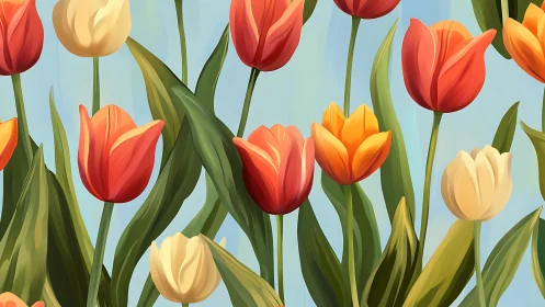 Tulip Dreamscape: A Symphony of Spring in Saturated Blooms.