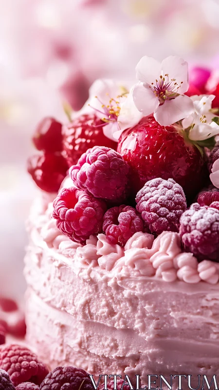 Pink Velvet Dreams: Berry and Blossom Cake.