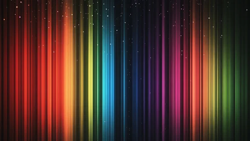 Chromatic light spectrum bands with vertical luminous trails.