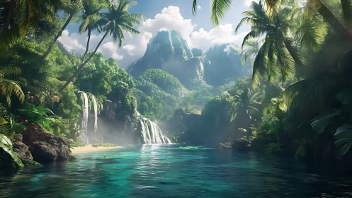 Emerald Paradise Awakens Where Cascades Meet Towering Peaks.