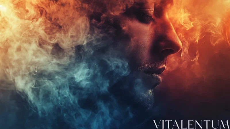 Bifurcated thermal portrait in volumetric bicolor vapor field.