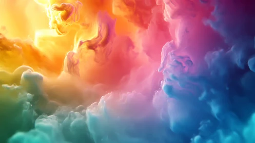Chromatic nebula clouds in luminous gradient atmosphere.