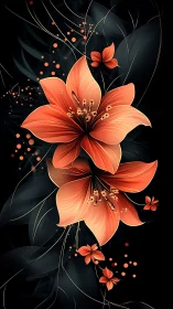 Radiant Orange Blooms Dance Against the Darkness