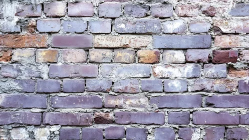 Weathered purple brick wall with rough texture and urban style.