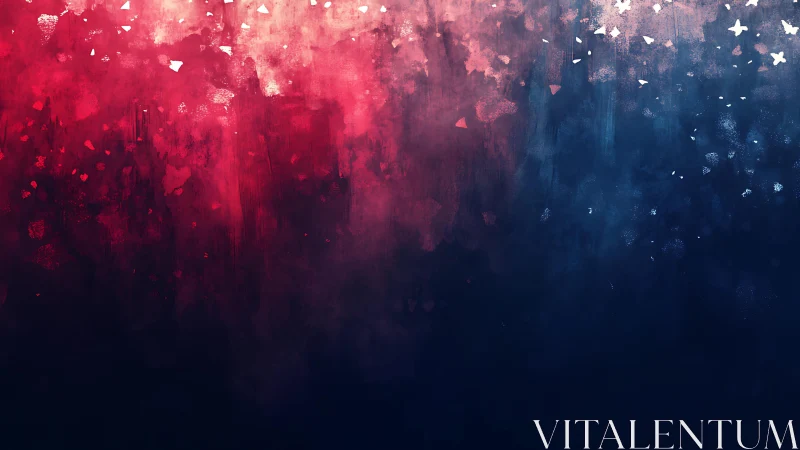 Abstract red and blue gradient background with textured effects.